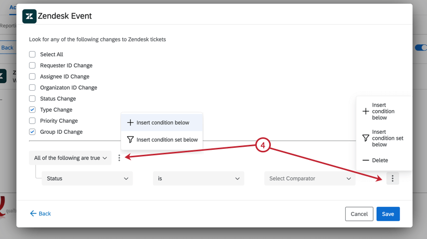 Hinzufügen einer neuen Bedingung