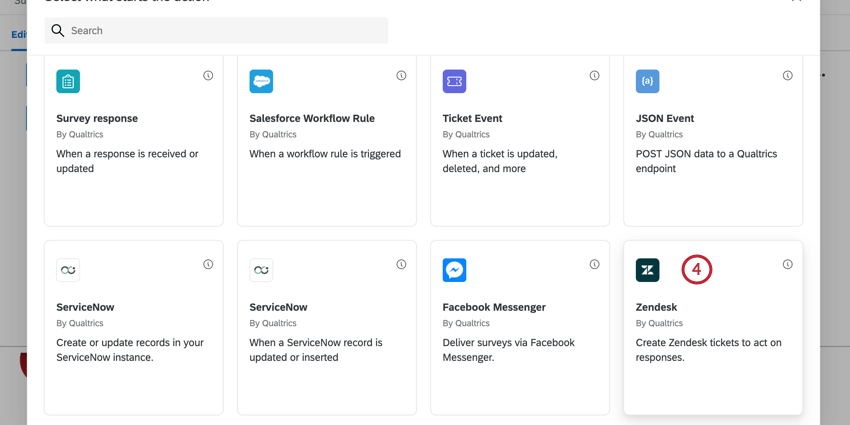 scegliere levento zendesk