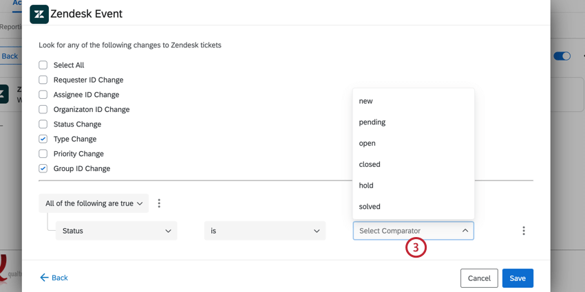Auswahl eines Komparators für die Bedingung