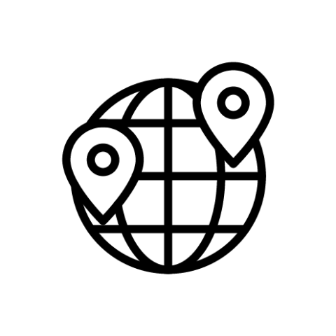 Icon of globe with location pins