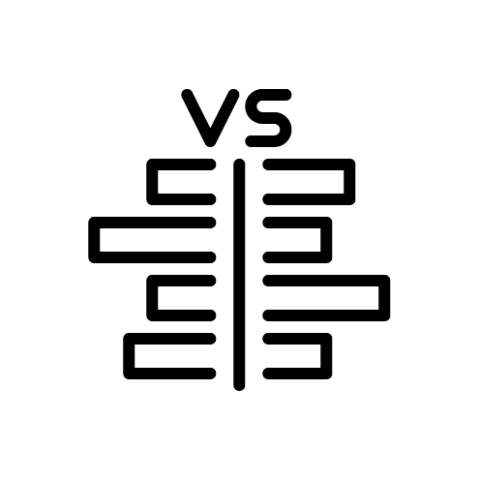 Icon that shows one segment of data vs. another