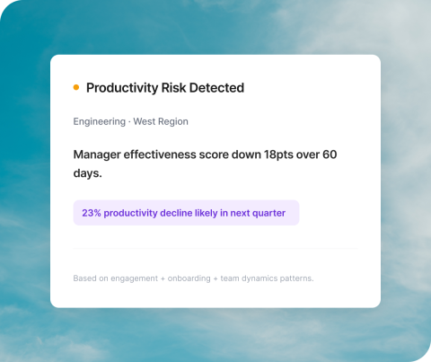 Productivity risk detection warning