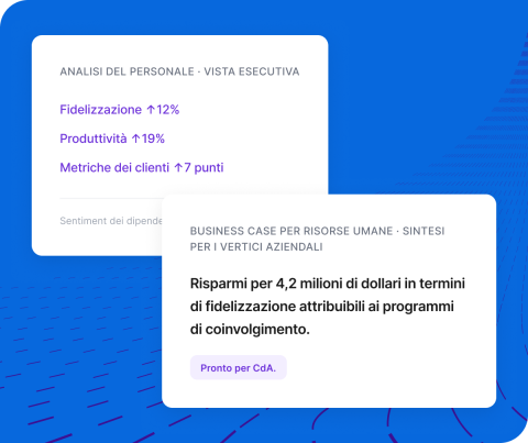 Scheda Qualtrics sondaggi d'opinione: crescita professionale fattore n. 1, riconoscimento 2°, efficacia manager 3°, 2800 risposte in tempo reale.