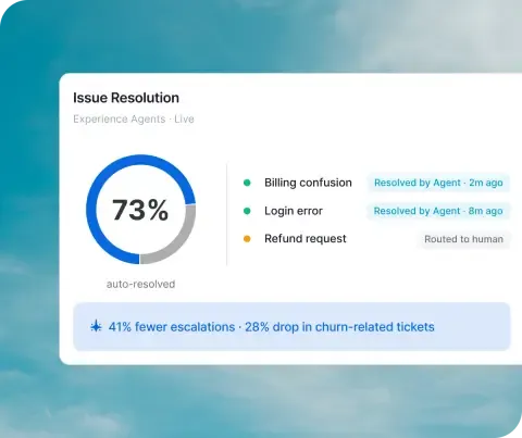 Issue resolution widget.