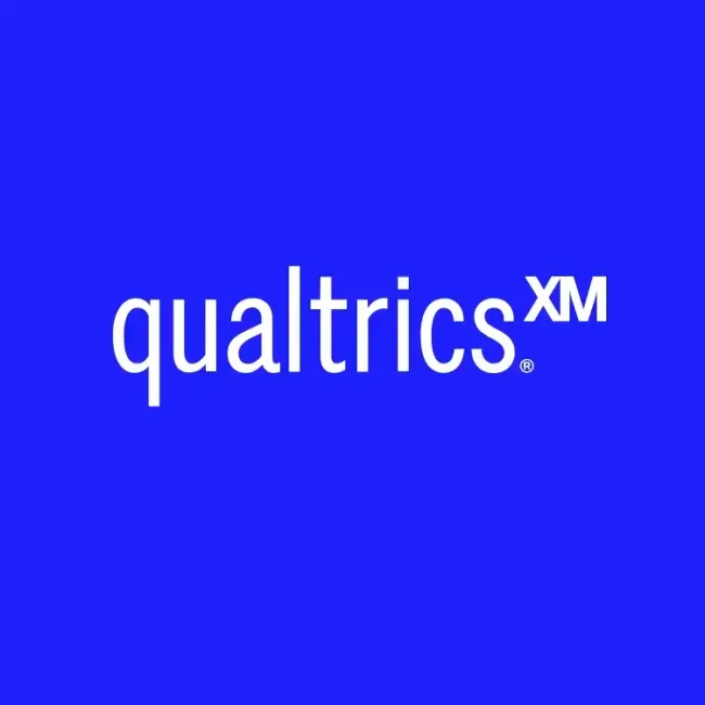 Qualtrics logo with Blue BG