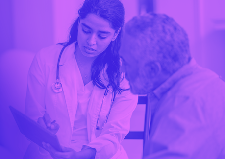 Healthcare provider meeting with a patient
