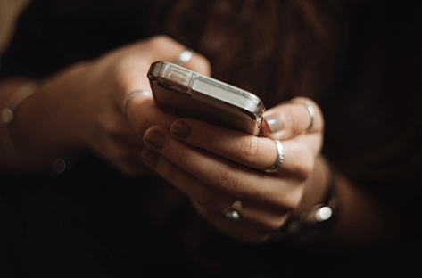 phone in hands