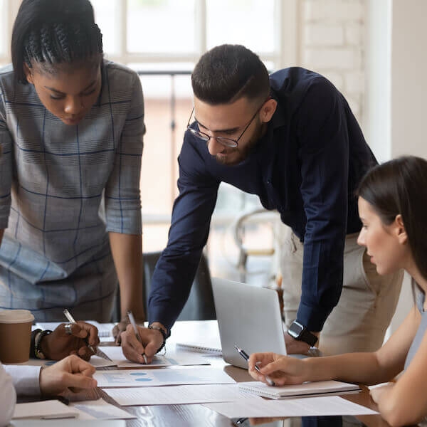 People creating a brand strategy