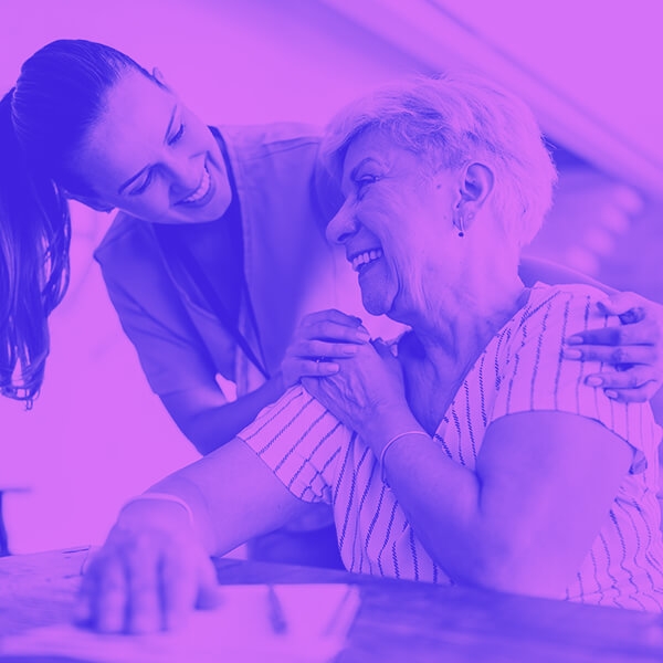 Nurse talking with patient