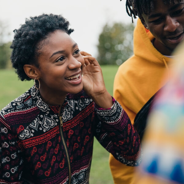 Gen Z friends in a park
