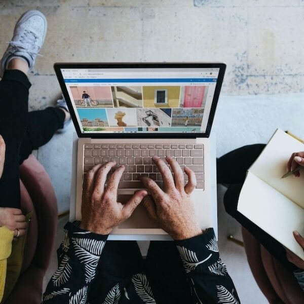 Working on a computer