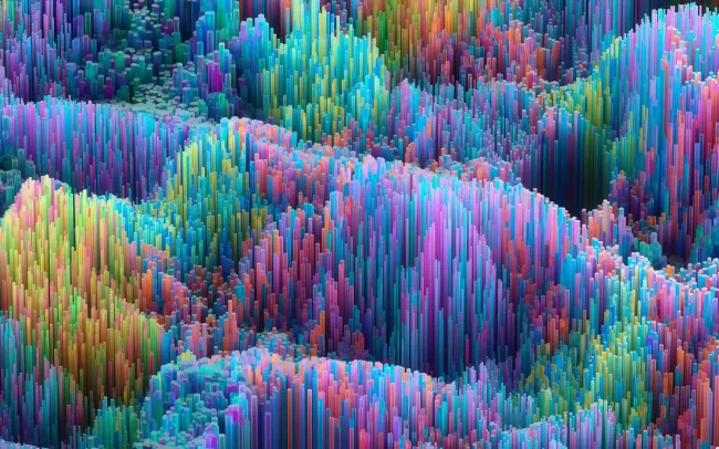 3d render of multi-color bars