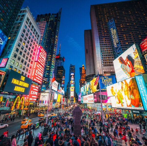Brands in NYC time sqaure