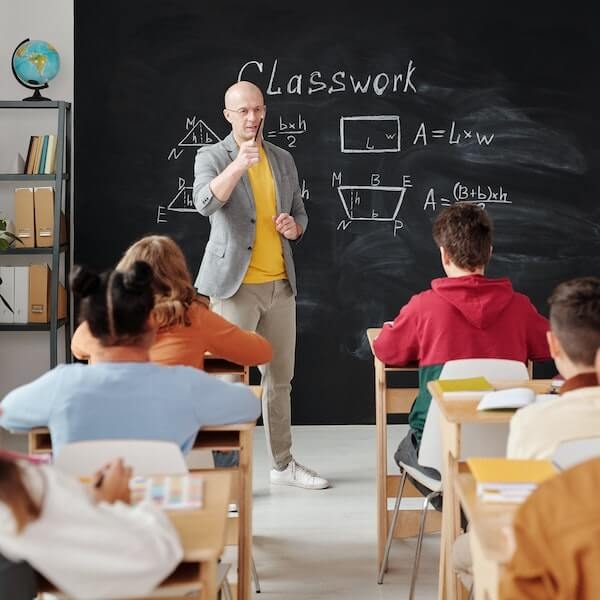 Teacher teaching math
