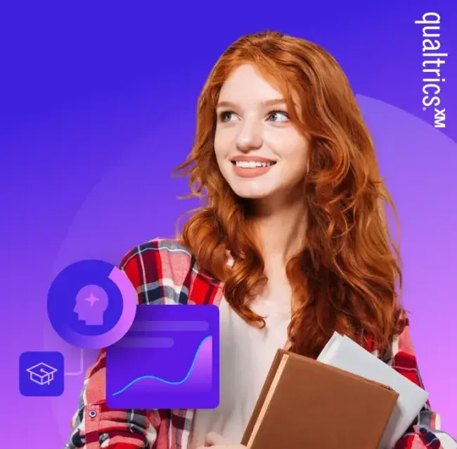 Female student holding books