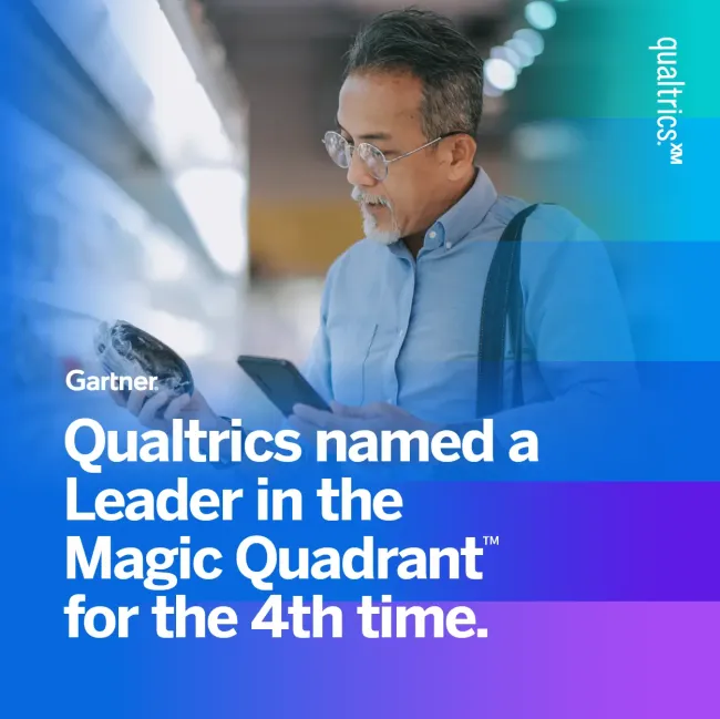 Qualtrics named a Leader in the Magic Quadrant for the 4th time