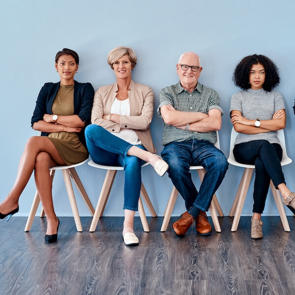 Non-probability sampling - people sitting in chairs