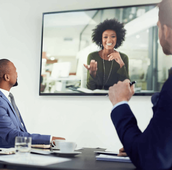 Employee showing respect to peers