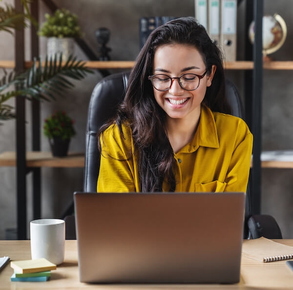 Woman conducting topic modeling research