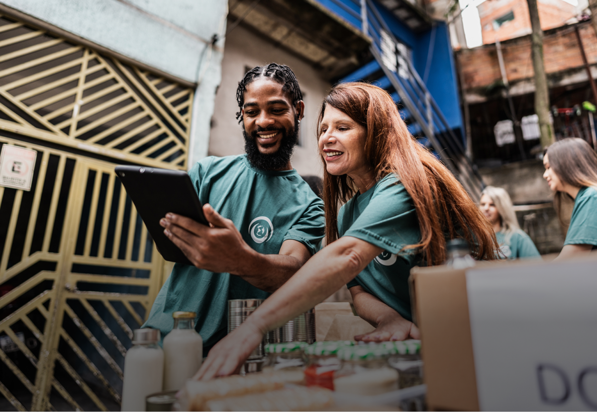 two people happy working