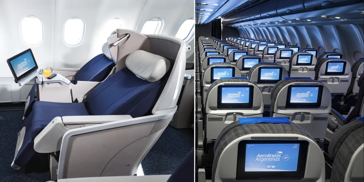 Aerolineas Argentinas airplane interior