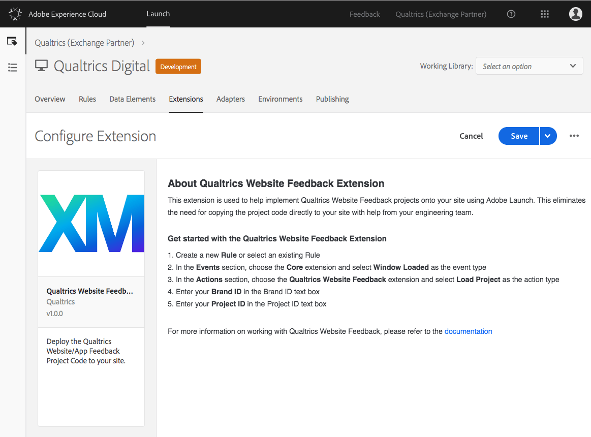 Qualtrics website feedback extension