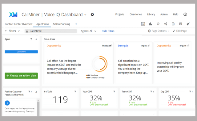 Callminer / Qualtrics Voice IQ Dashboard