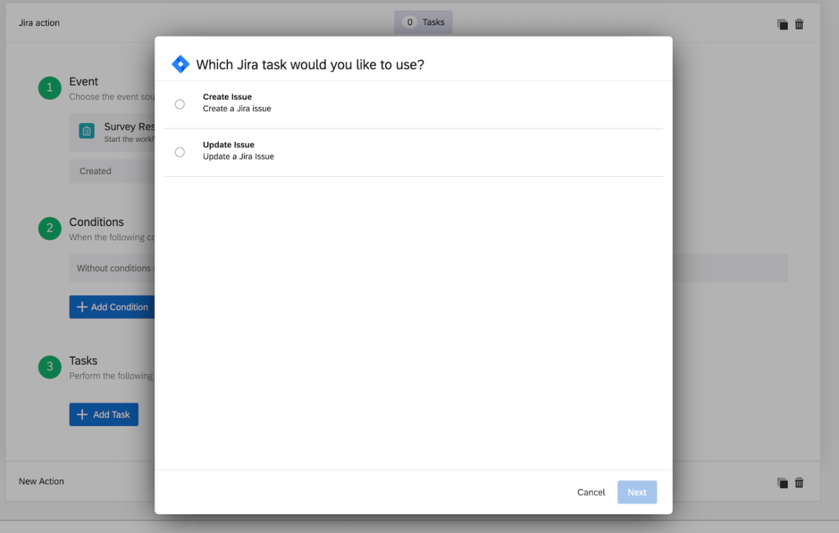 Jira task action