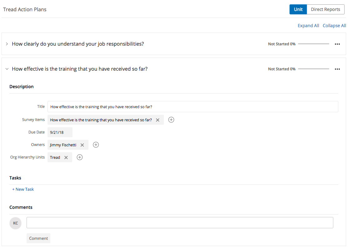 Action plans for onboarding