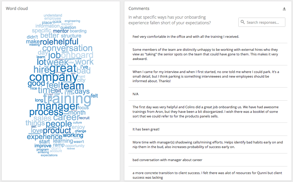 Open ended feedback examples