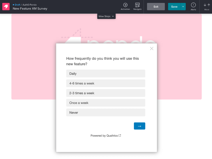 Pendo feature survey