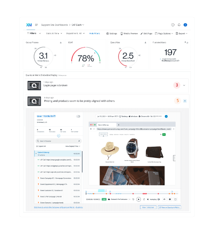 Qualtrics / Quantum Metrics CX dashboard
