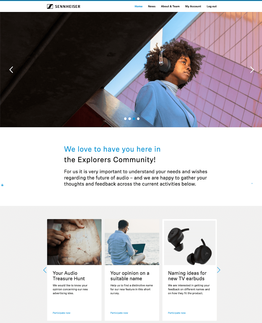 Sennheiser homepage