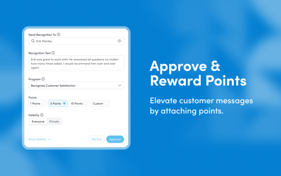 Approve and reward points