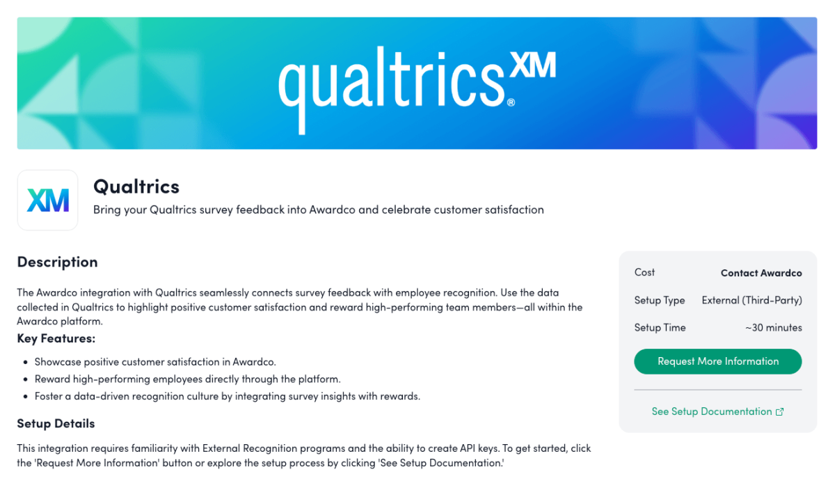 Qualtrics and Awardco integration