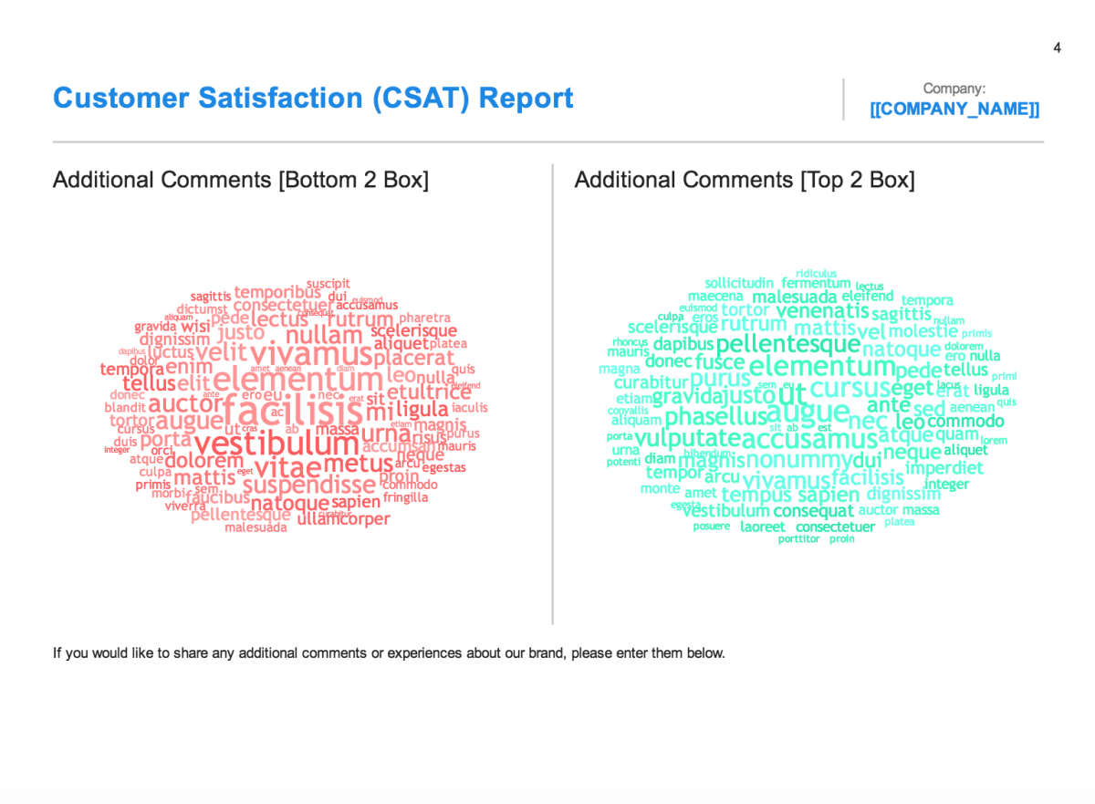Customer Satisfaction Report