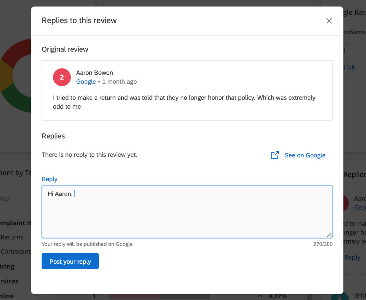 Google Reviews Qualtrics integration