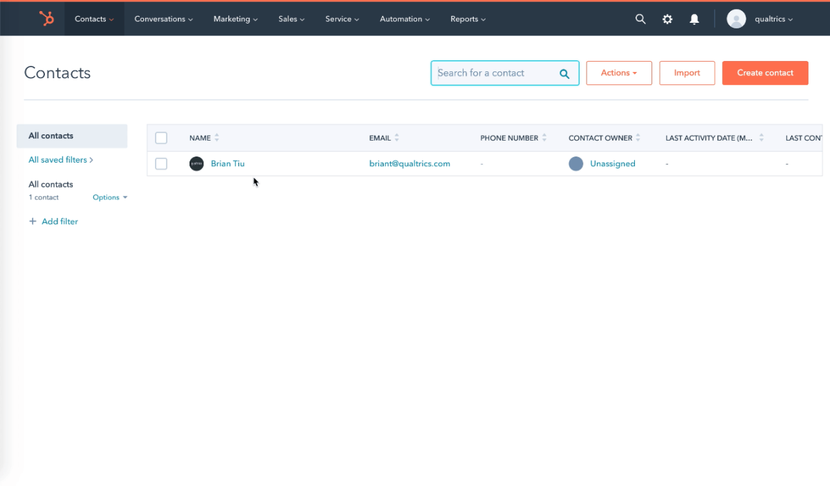 Qualtrics integration with Hubspot