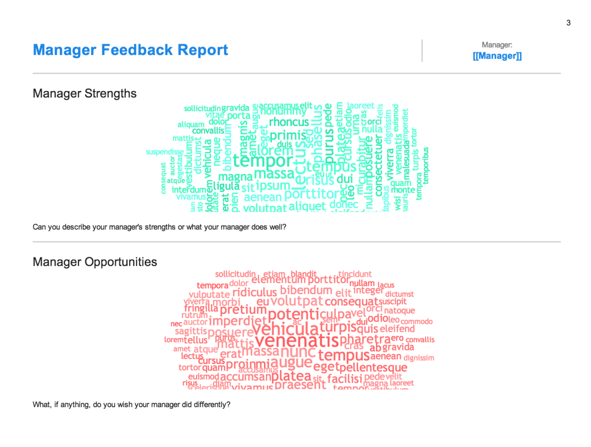 Manager feedback report