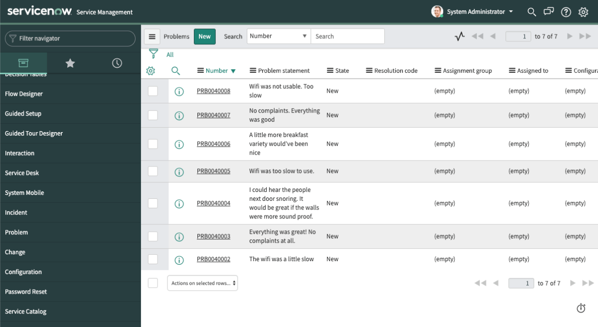 Servicenow events