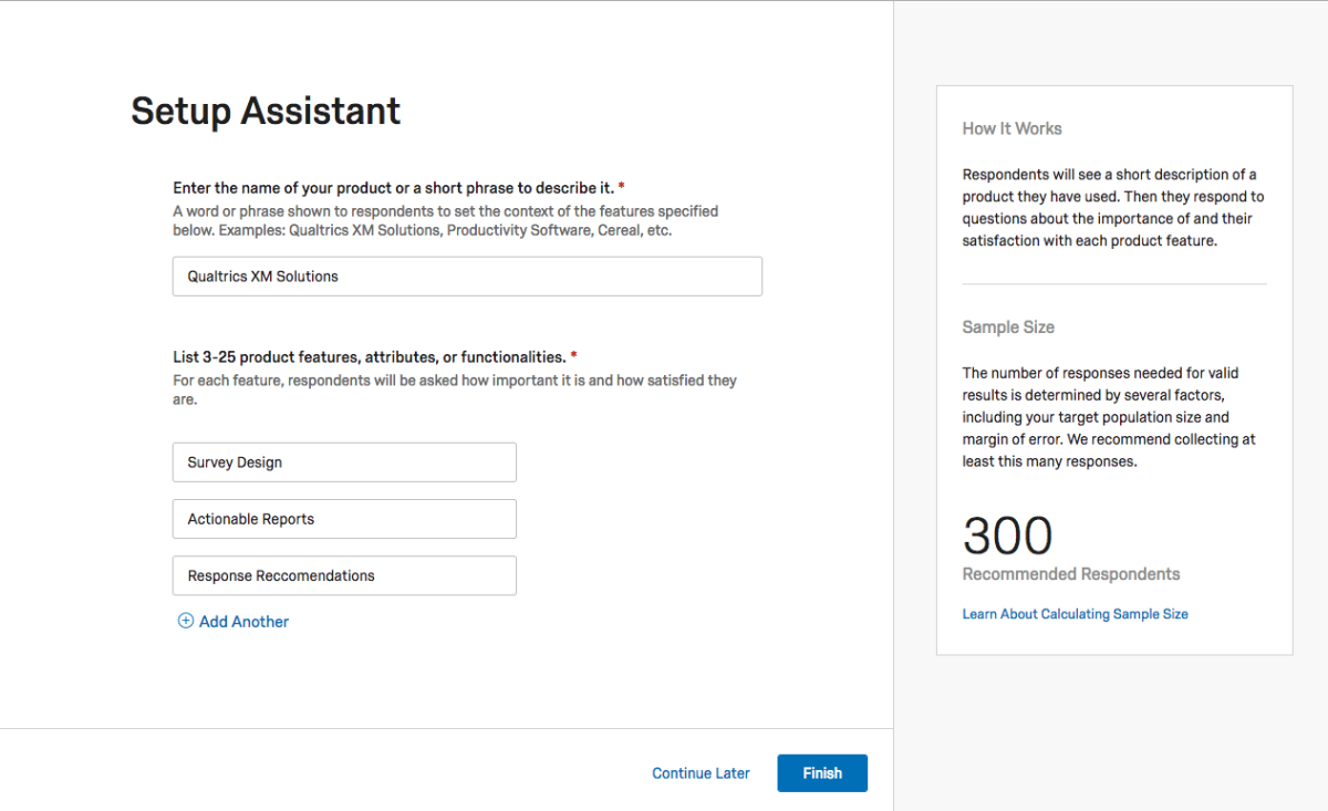 Setup assistant needs