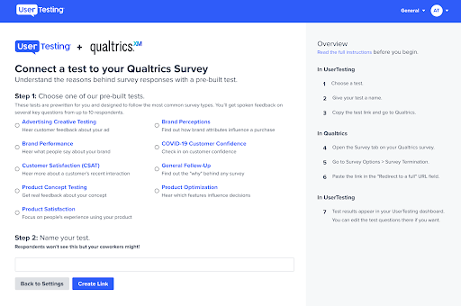 UserTesting Qualtrics Integration