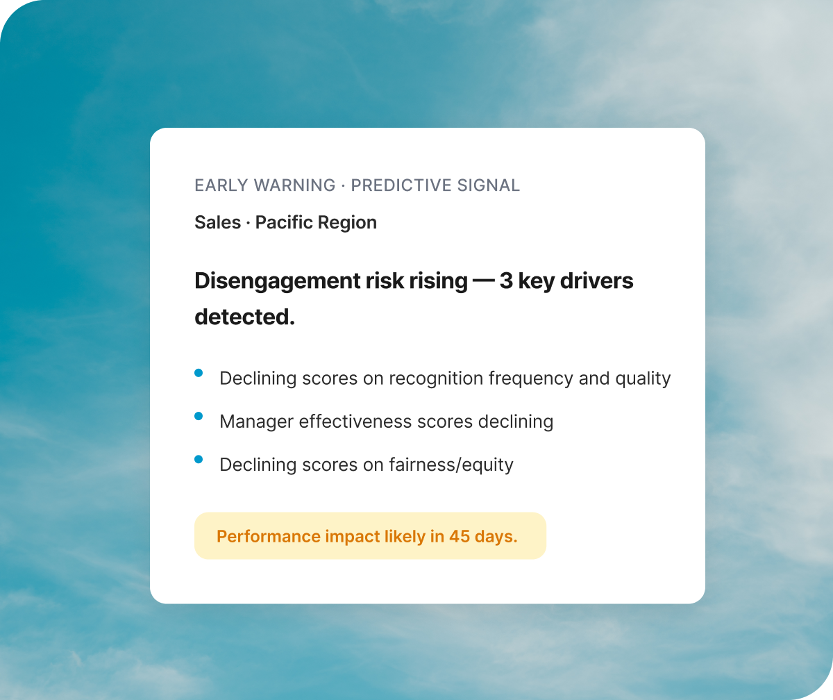 Predictive signal of disengagement risk