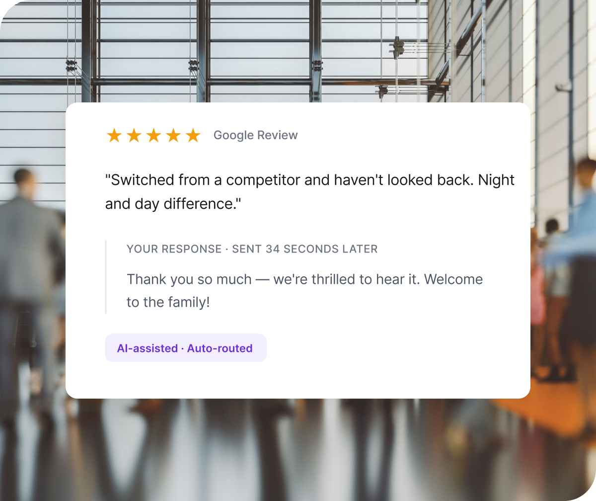 AI-assisted response to a Google review