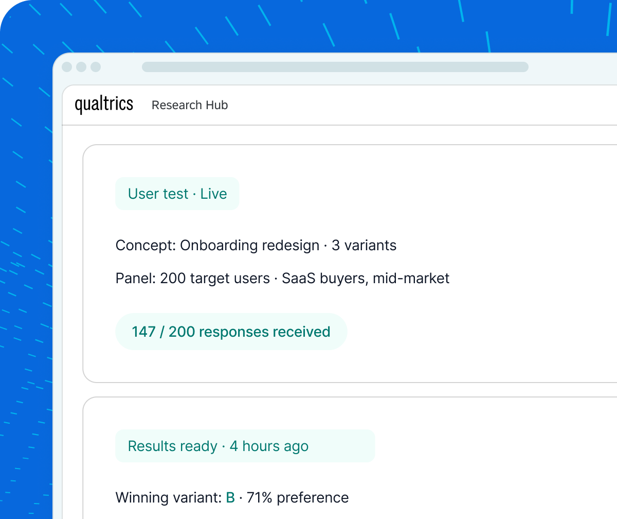 User test status and results