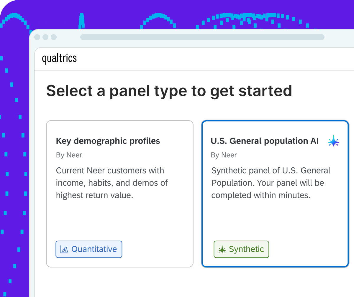 Synthetic panel selection