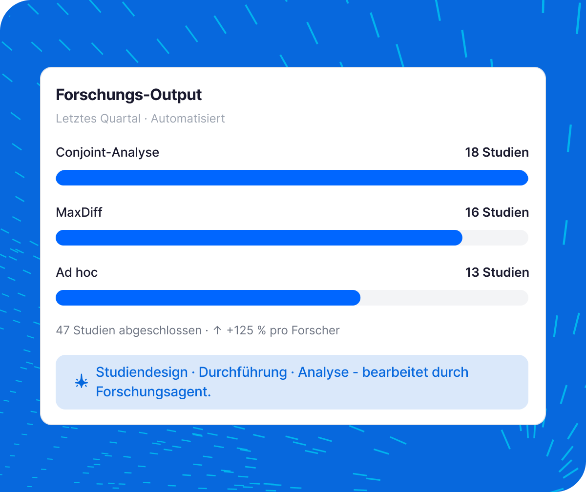 Konzepttest-Ergebnis: 74 % der Zielkunden bevorzugten Konzept A, getestet an 620 Kunden mit Konzept-, Funktions- und Preisvalidierung.