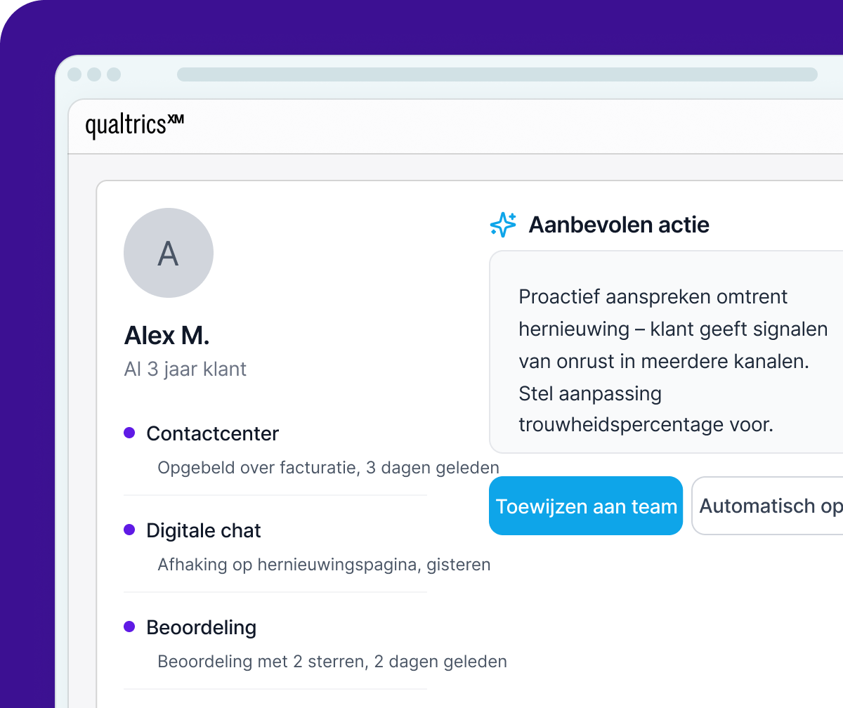 Onboarding-risicowaarschuwing: Thijs V., senior analyst, met enquêterespons ↓40% en betrokkenheidsscore ↓18 ptn. in week 8. Aanbevolen actie: controlegesprek inplannen.