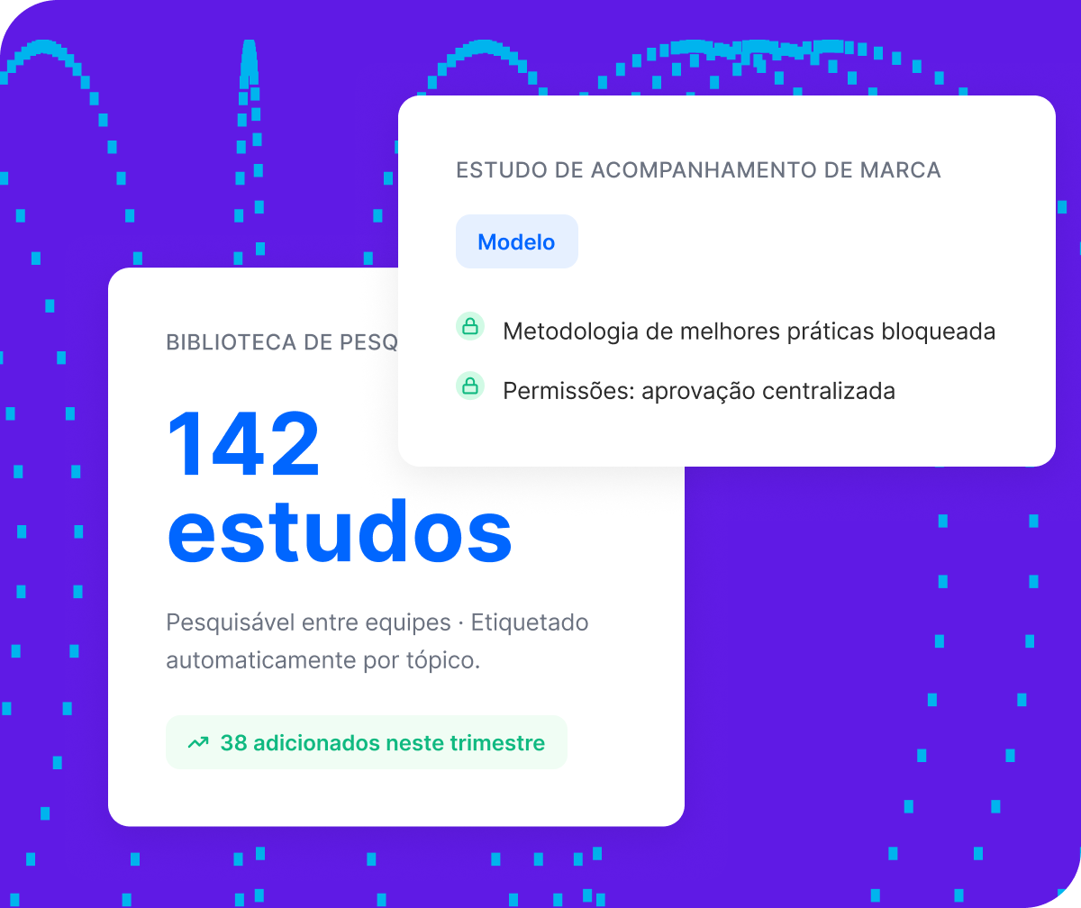 Hub de Pesquisa Qualtrics XM com resumo de IA sobre satisfação com cardápio, apontando satisfação iOS 15% maior que Android com fontes citadas.