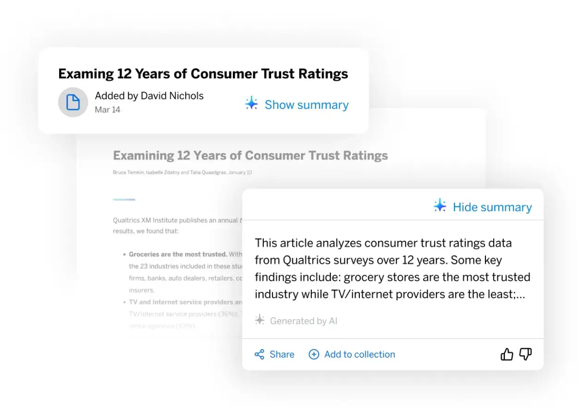 AI generated insight summaries